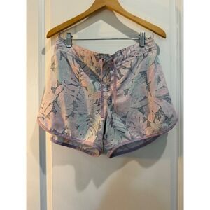 Columbia Womens Tropical Palm‎ Print Active Shorts Pink Purple Large RN89724